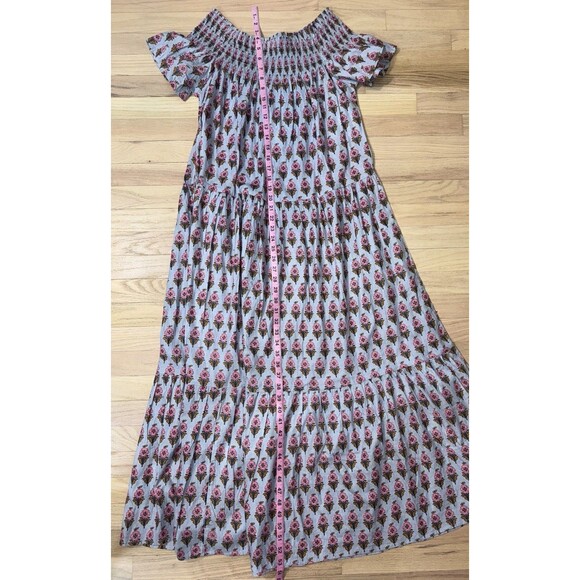 Marea Boho Floral Country Maxi Dress Peasant Purple Smocked Women Small NWT NEW - Picture 6 of 10